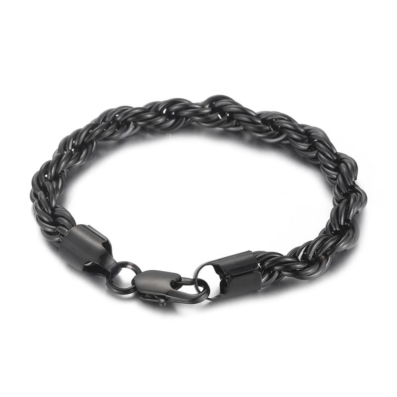 Bracelets pour hommes en acier titane, bijoux tendance, simples, avec boucle torsadée, 4/6/8 mm