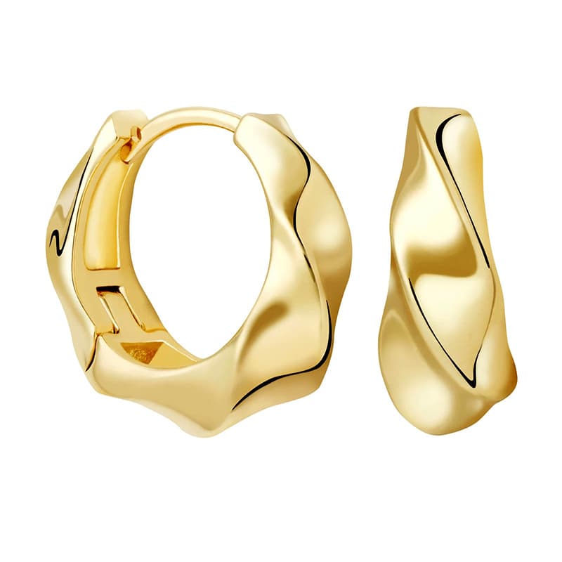 Women's Jewelry S925 Silver Needle Irregular Concave And Convex Design Earrings Ins Cold Style Simple Ear Buckle Texture Round Earrings