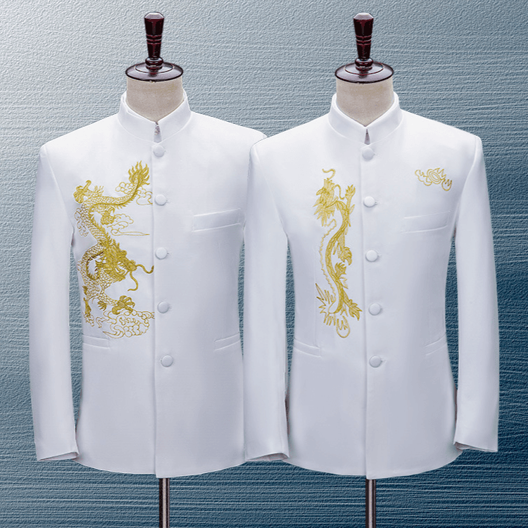 Men's Clothing suit embroidered dragon performance clothes embroidered suit suit chorus performance clothes men's singer youth dress