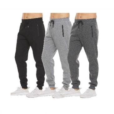 Men's Slim Fit Jogger Pants With Zipper Cuffs - Breathable Polyester Activewear For Running, Gym & Casual Wear