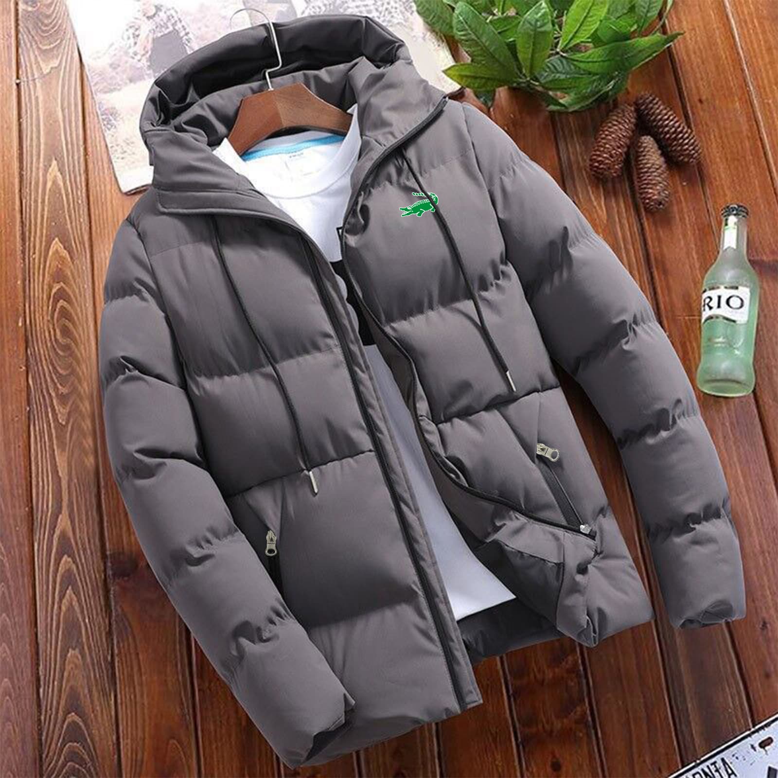 Nouveau Épaissi rembourré fermeture éclair à capuche manteaux vers le bas hommes de haute qualité vestes