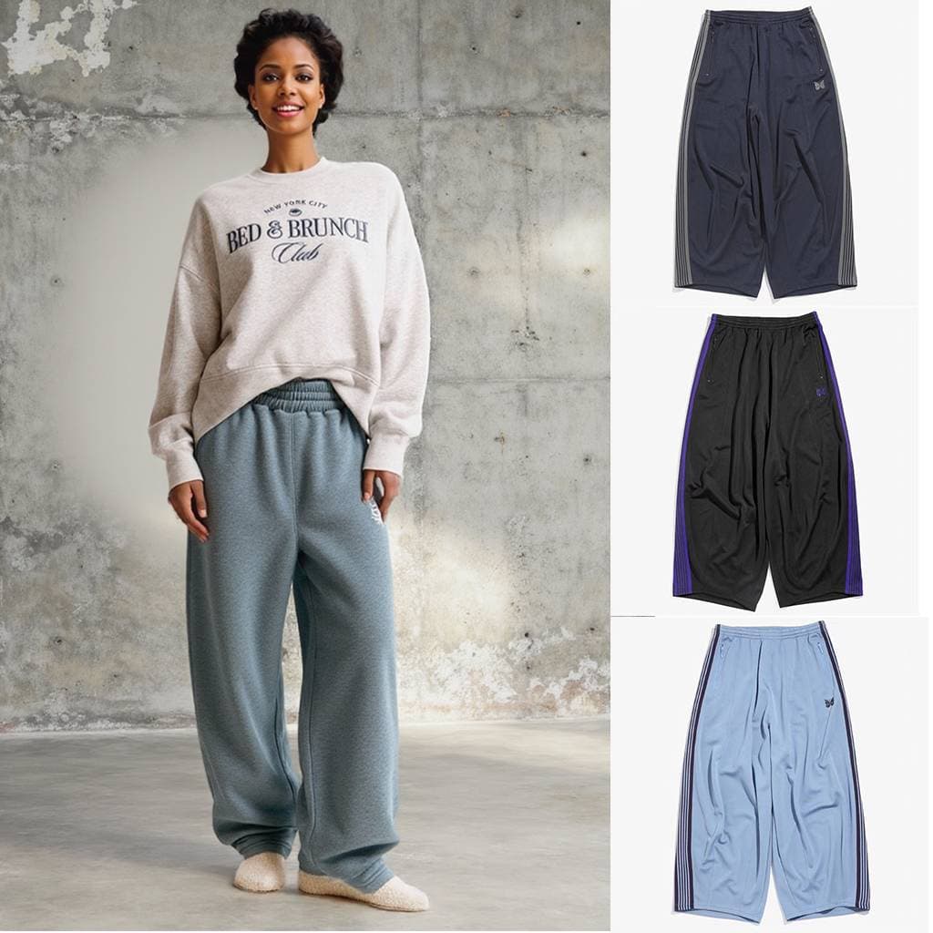 【Grey/butterfly 5colors】Unisex Butterfly Embroidered Pants – OS Cotton Lounge Pants (High Street & Streetwear)