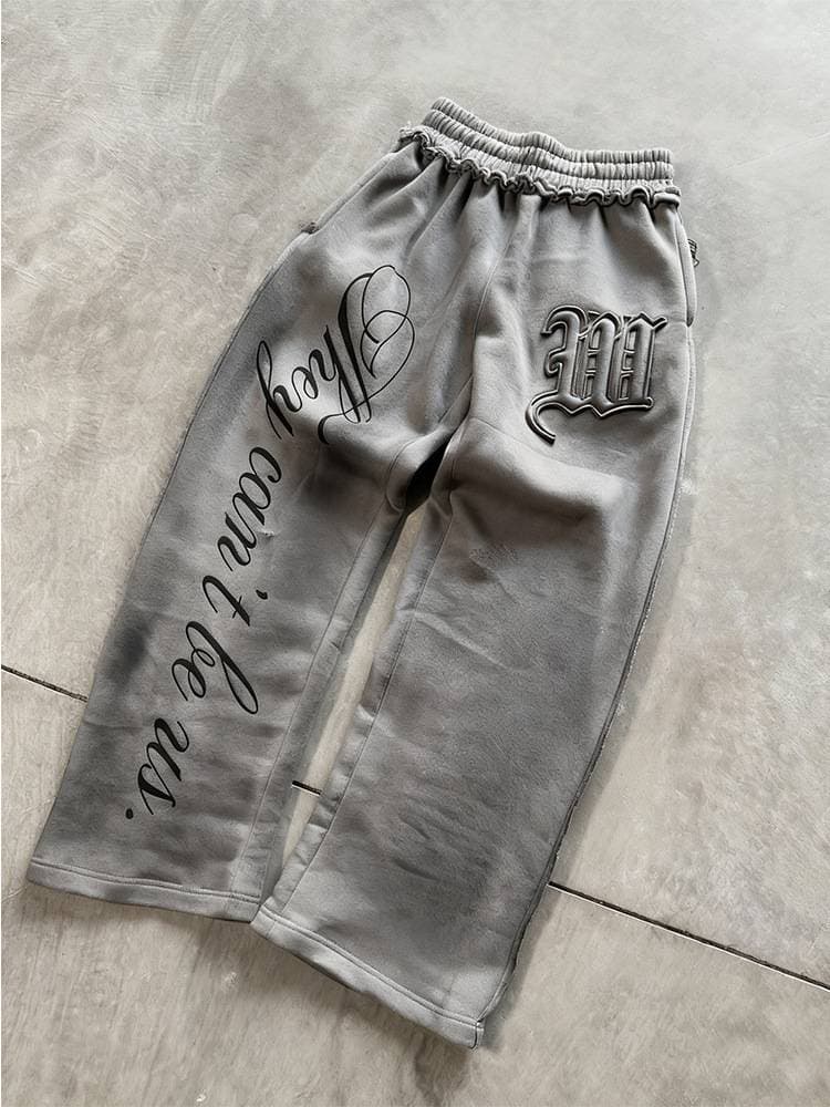 Ensemble streetwear – Sweat à capuche zippé effet usé et pantalon taille basse stretch, tenue style Harajuku