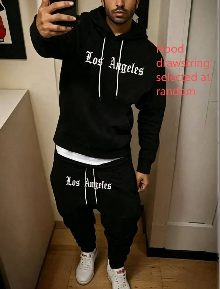 Sweat-shirt à capuche imprimé chaud pour homme, idéal pour l'automne et l'hiver. Style décontracté et tendance, avec inscription.