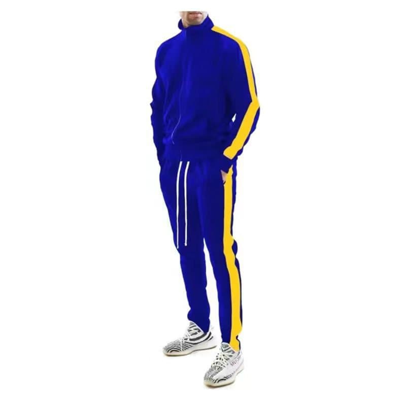 Ensemble de sport décontracté à col montant et couleurs contrastées pour jeunes hommes, nouvelle collection automne/hiver 2025