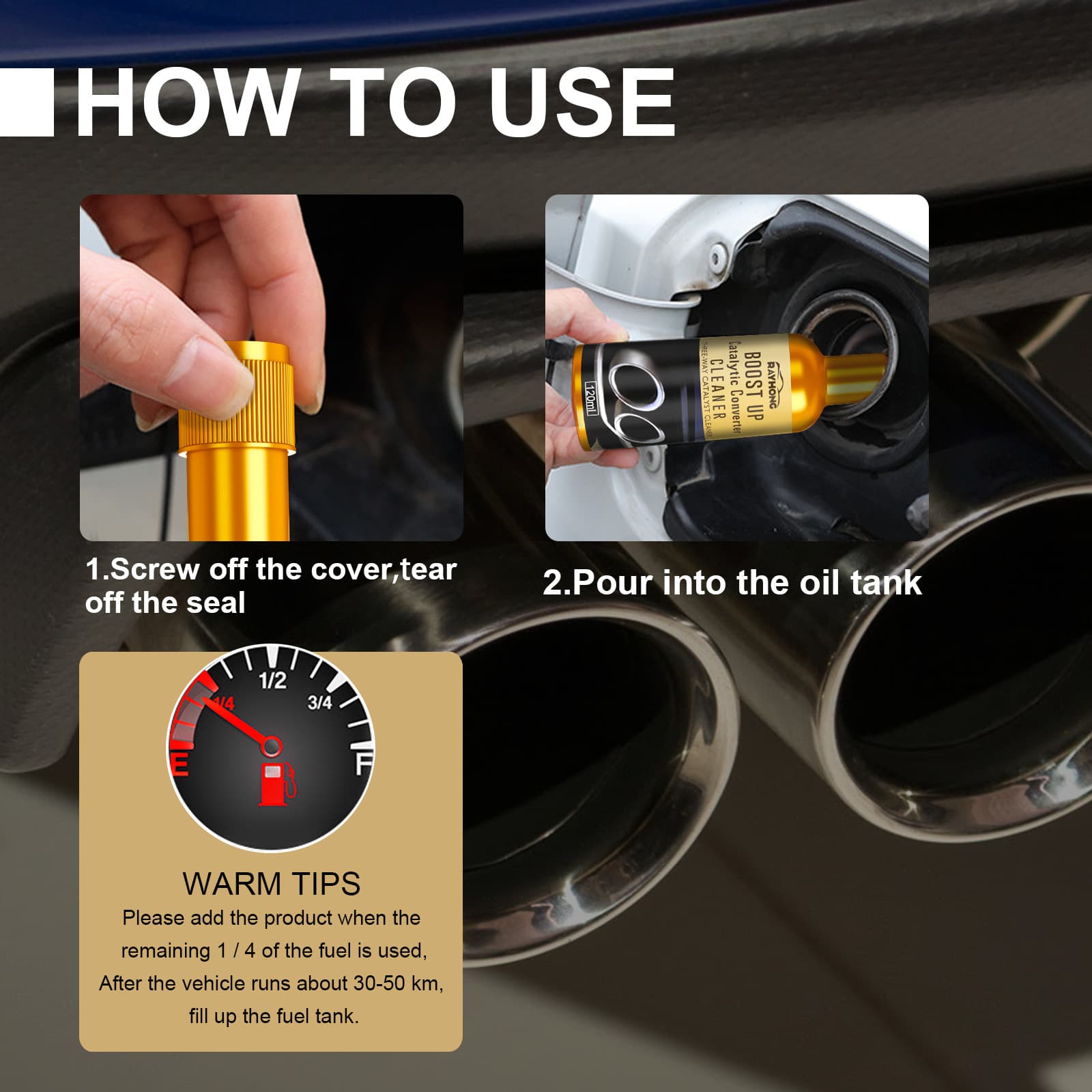 Catalytic cleaning agent Car cleaning agent inside the engine free exhaust catalytic removal of carbon deposits