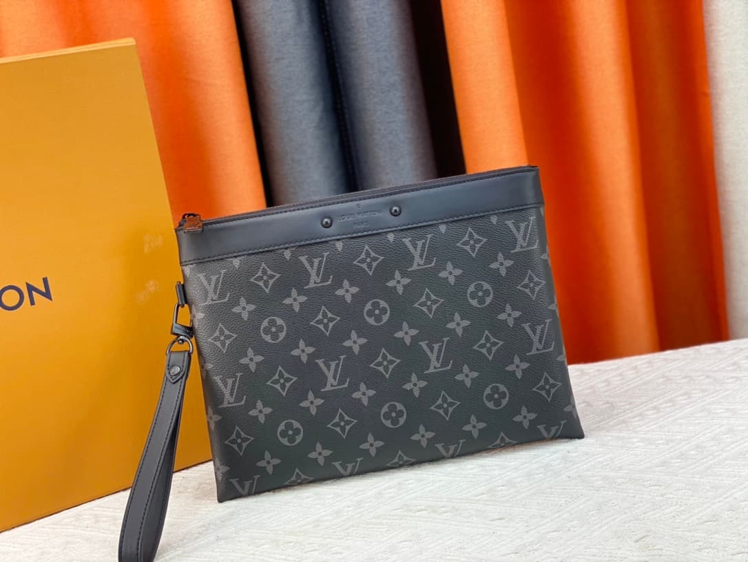 【Louis Vuitton】 Pochette pour hommes Mode Sac à main décontracté Pochette Sac à main Grande capacité Sac pour hommes d'affaires Sacs à clip