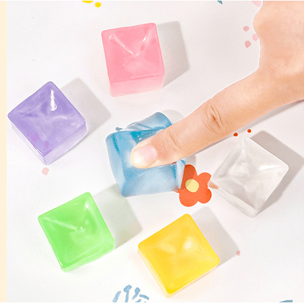 Foam Squishies Children's Stress-relieving Ice Cubes, Pinching Fun Stress-relieving And Venting Small Gifts, Transparent Jelly Bricks