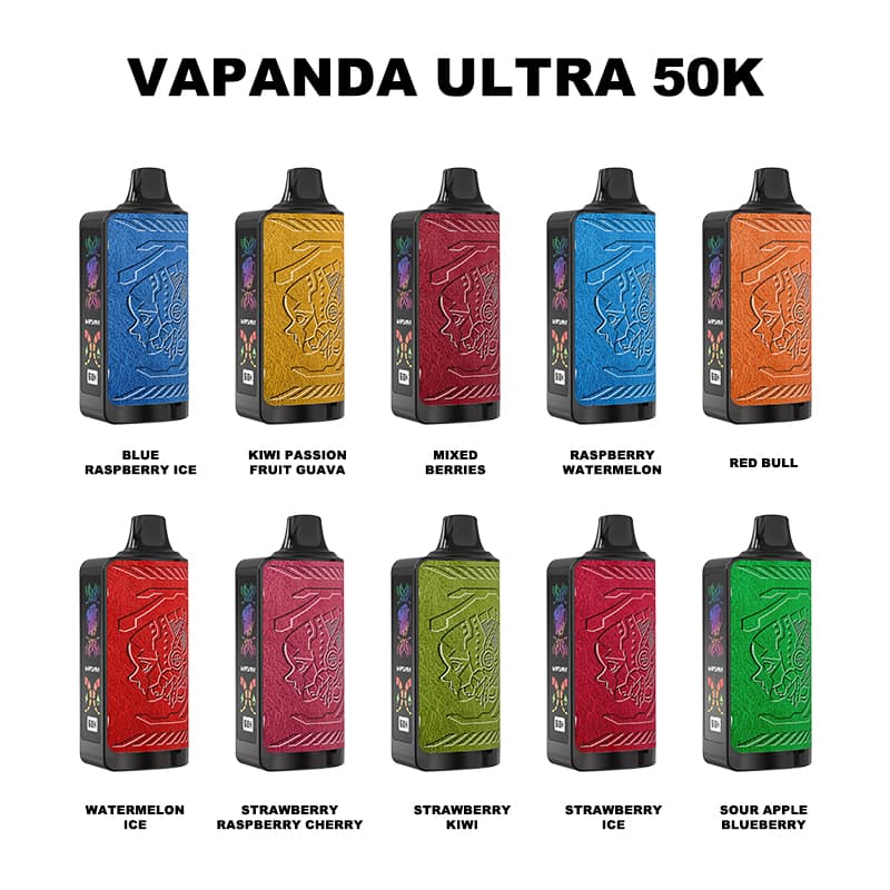 Entrepôt UE 10 pièces 50k Vape Puff 10 saveurs Vapes rechargeables Boîte de vapes E-cigarettes