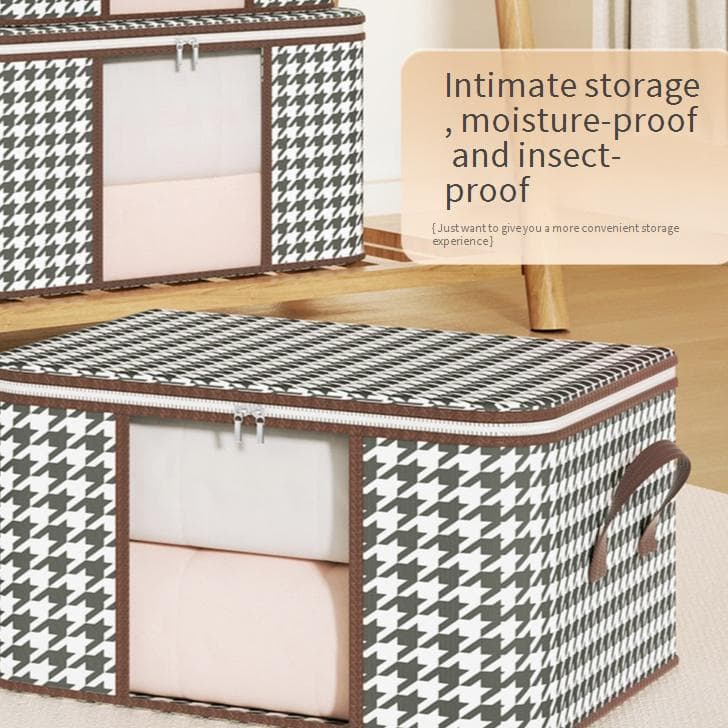 Functional Bags Houndstooth Clothing Storage Bag with Handle Visible Quilt Bag Multifunctional Dust Bag Household Moving Packing Bag