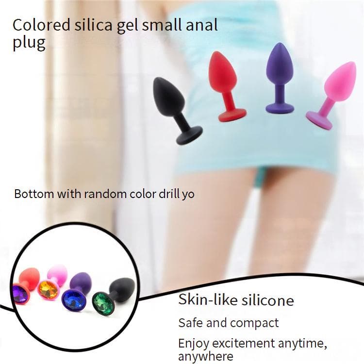 Sex Products Silicone Diamond Anal Plug Red Pink Purple Black Anal Gem Bullet Female Anal Plug