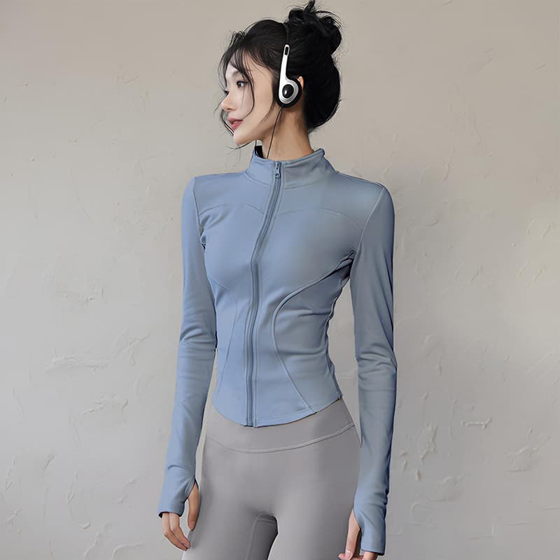 ​​High-Performance Yoga Jacket For Women – 23 Trendy Colors, Slim-Fit & Breathable (S-3XL, Starburst Black/Raspberry Red/Royal Blue)​​
