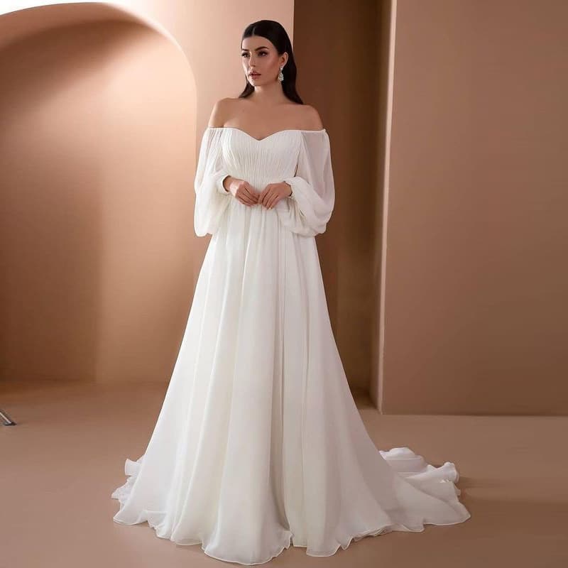 Women's Clothing New One Line Collar Dress Slim Solid Color Long Skirt