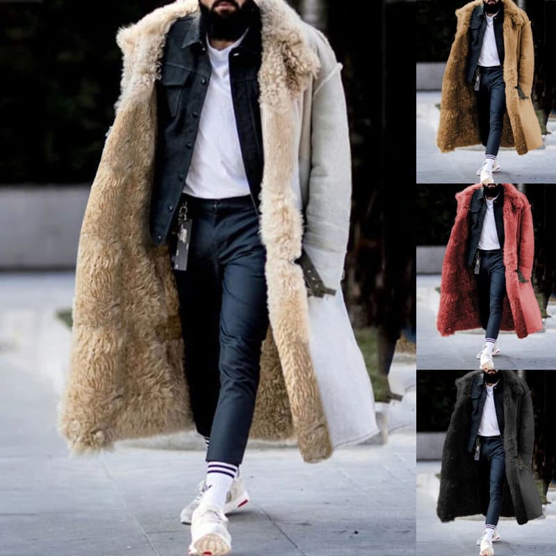 Men's Clothing men's coat new stock fur and fur thickened coat leather coat