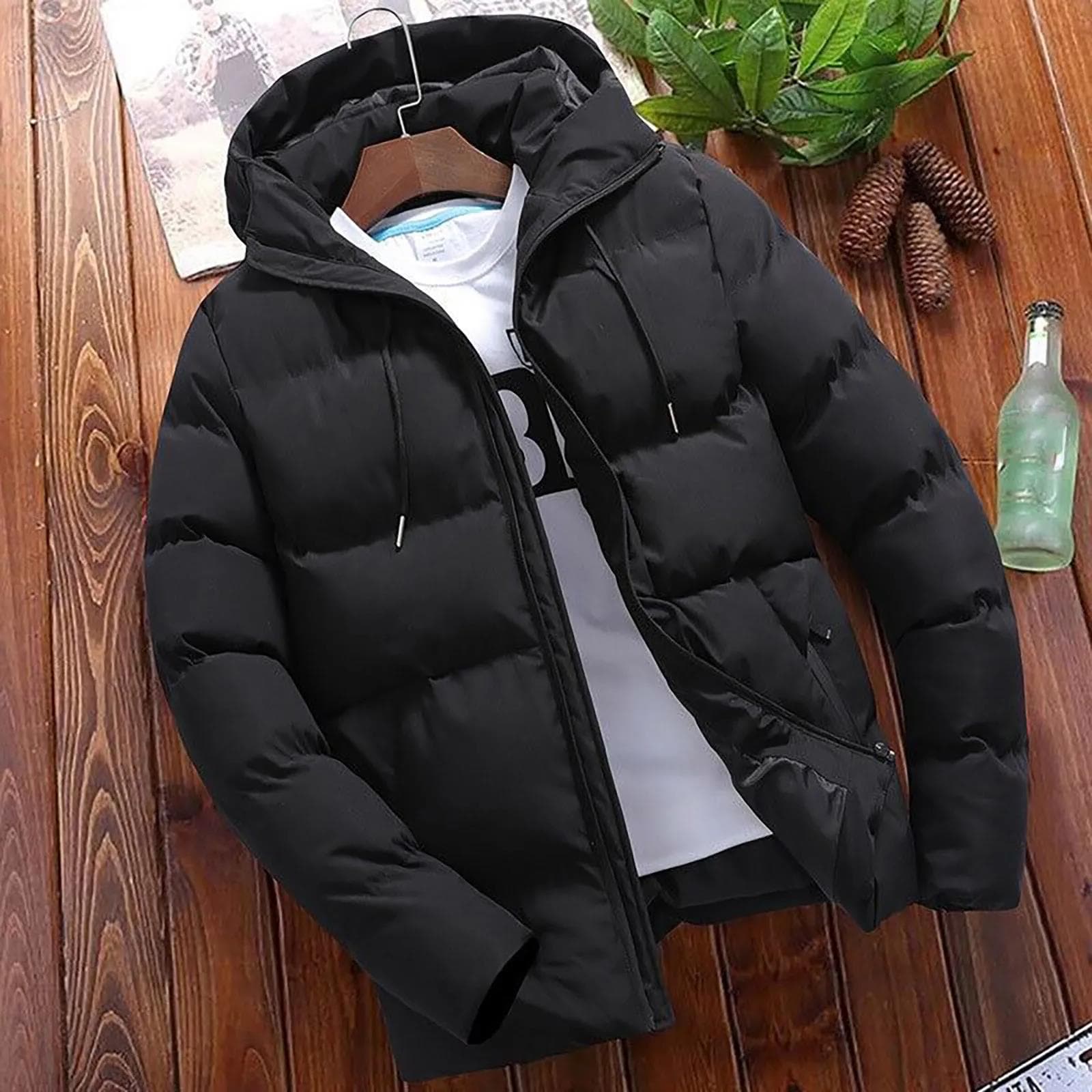 Fashion Parkas Overcoat Men's Casual Warm Hooded Thick Puffer Jacket Men Winter Coat Outwear Business Hombre