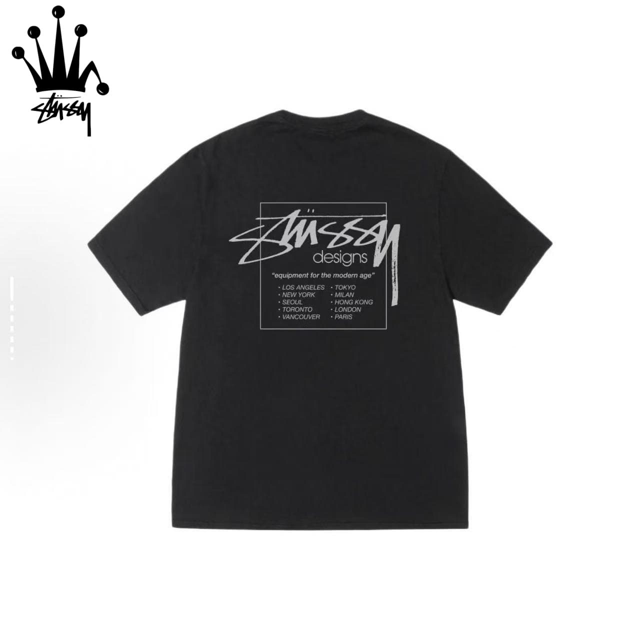 STUSSY SS26 Box Letter Printed Short Sleeve T-shirt For Men And Women