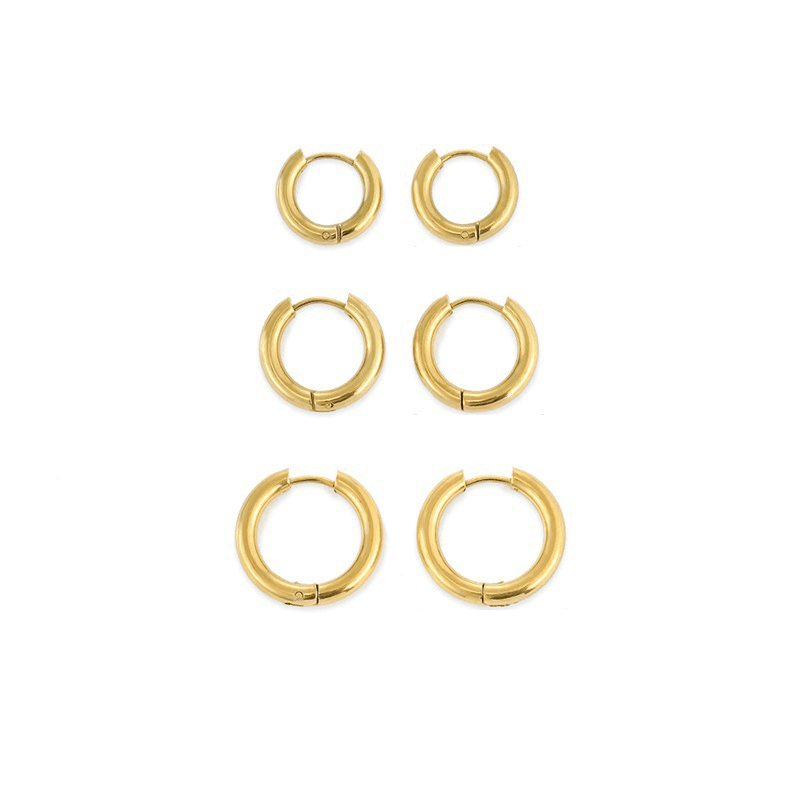 Women's Jewelry Stainless Steel Hoop Earrings Simple Gold Plated Earrings Men's And Women's Ear Clips Jewelry