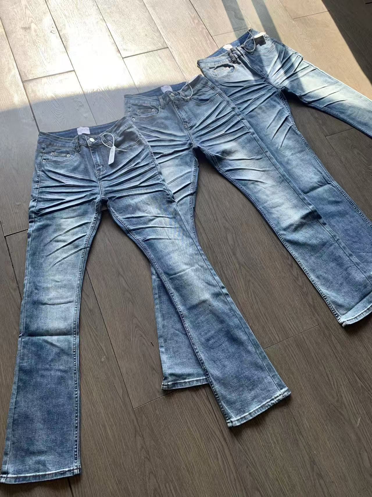 Men's Clothing New Casual Korean Style Denim Trousers Loose Mopping Ripped Denim Suit Trendy Men And Women