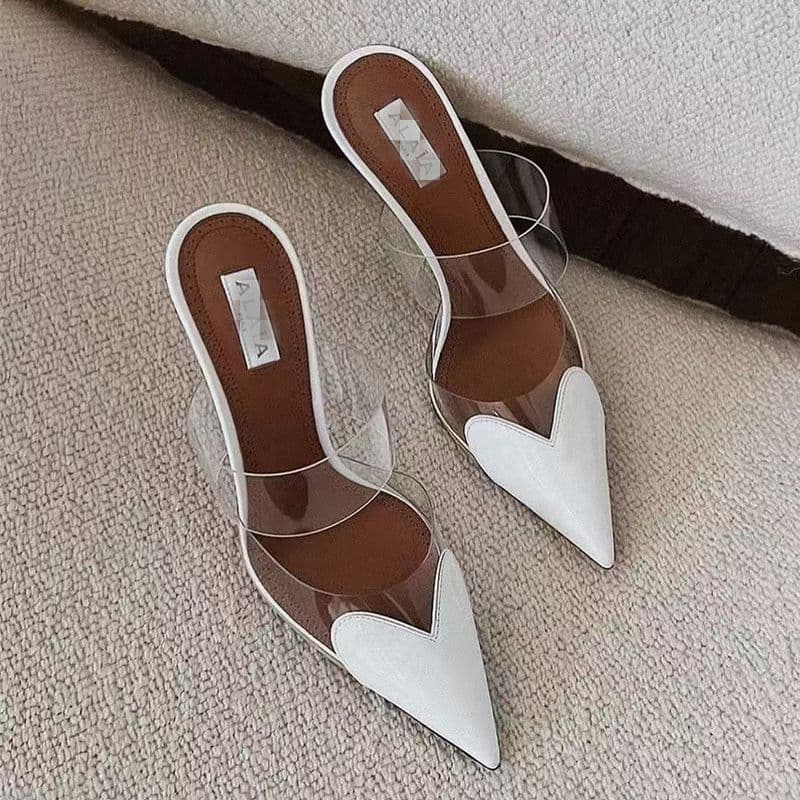 Genuine French-Style Transparent Pointed-Toe Slippers 5A Top Quality For Women, Versatile Patent Leather Slim-Fit Shallow Sexy