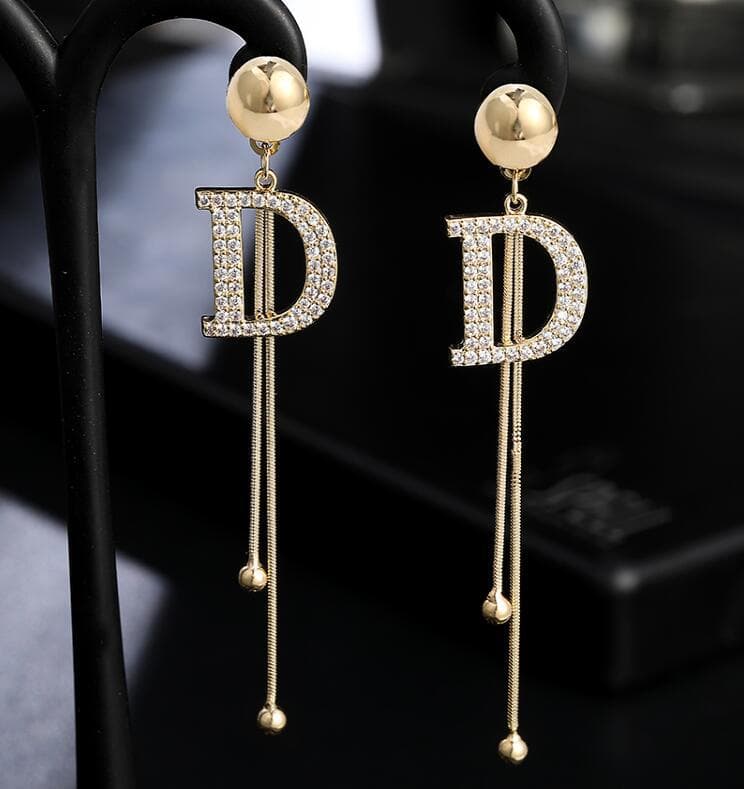 Boucles d'oreilles à aiguilles en argent, longues, simples, à la mode, polyvalentes, personnalité coréenne, tempérament, élégantes