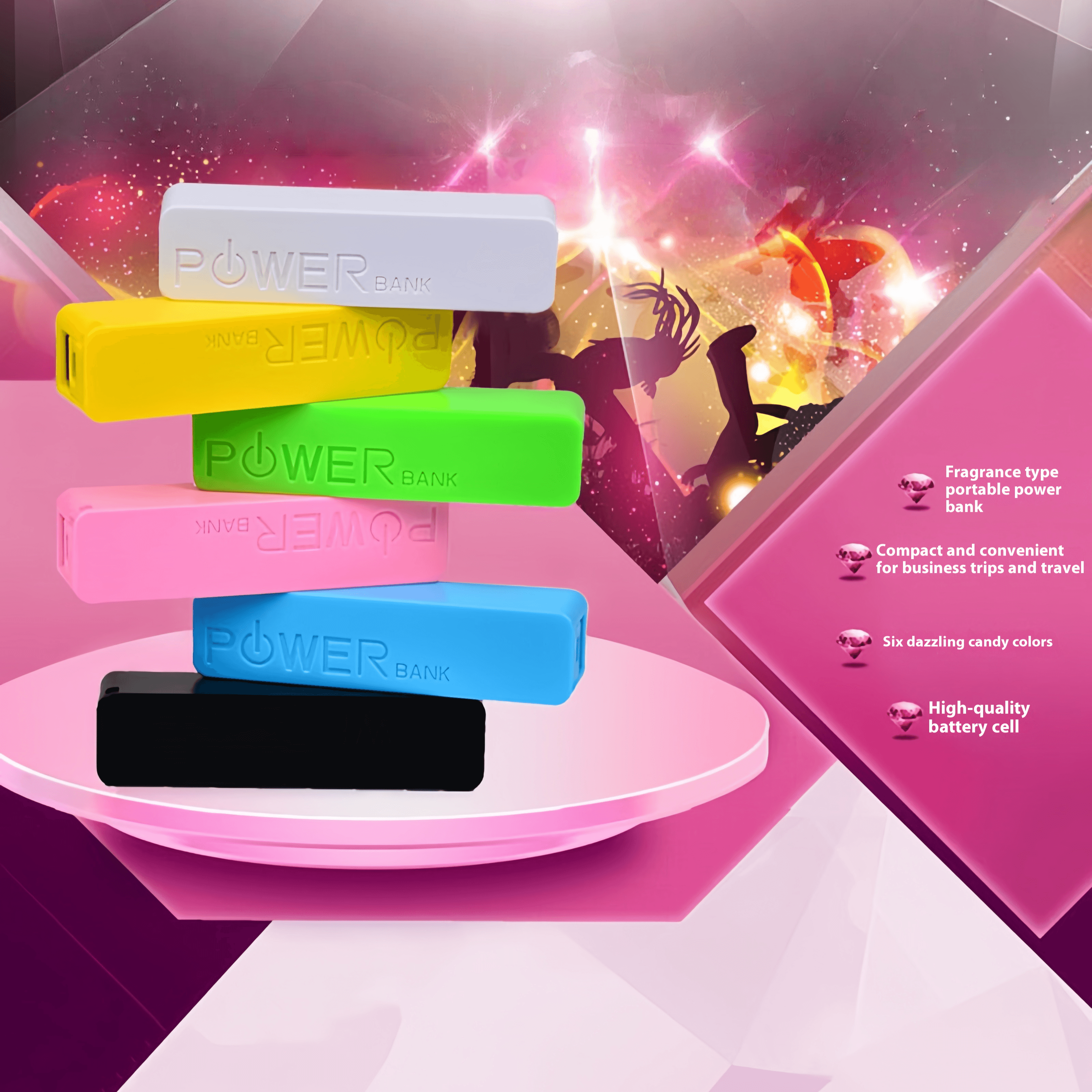 Mini Perfume Lipstick Power Bank – Portable Charger For IPhone & Android, Cute & Lightweight, 2600mAh, Gift With Logo Customization