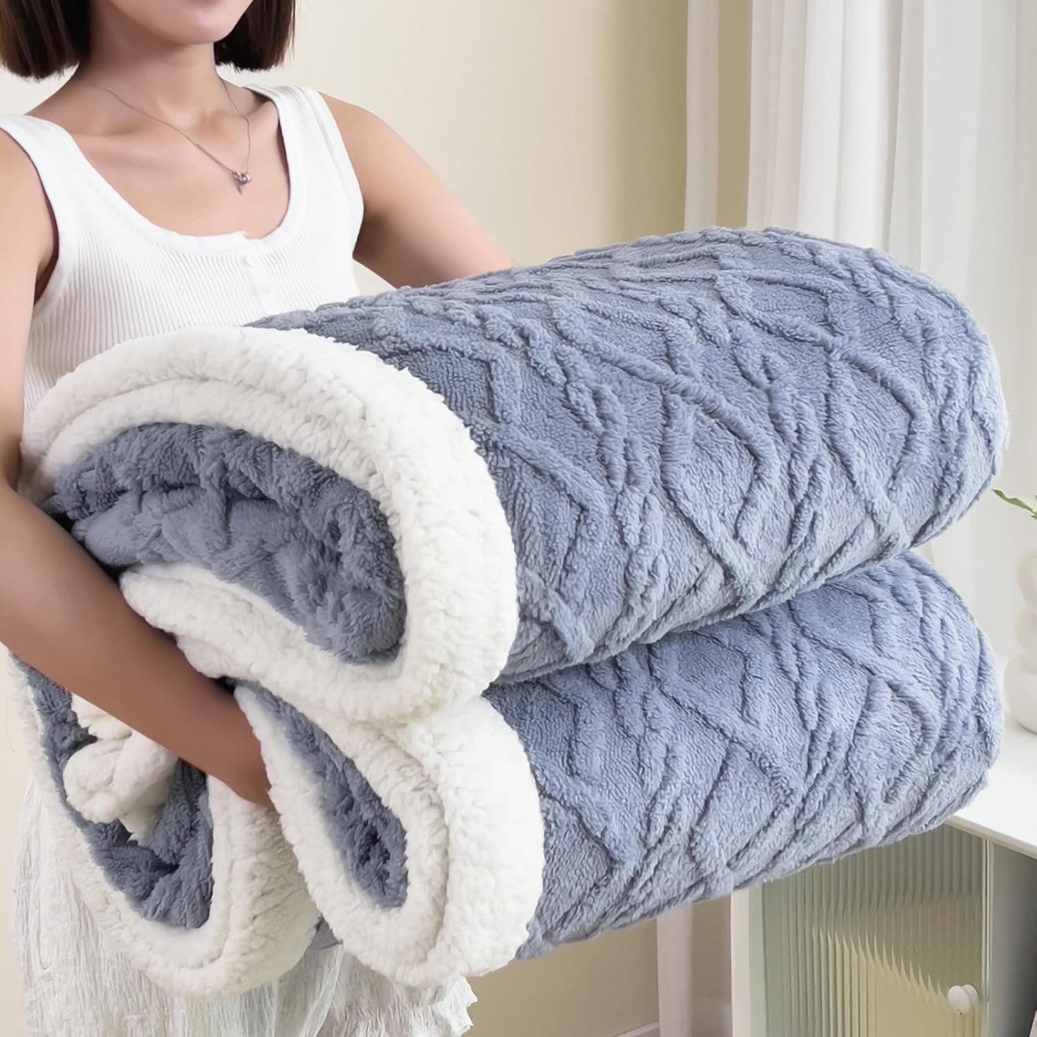 Luxury Sherpa Blanket - Double-Sided All-Season 180GSM Warmth, EU Home Essential Soft Throw Blanket