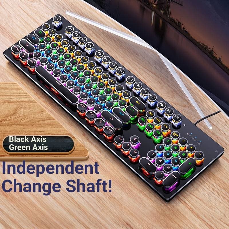 Silver Summoner Mechanical Keyboard Interchangeable Switches Wired USB Gaming Blue Switch Esports Punk Style