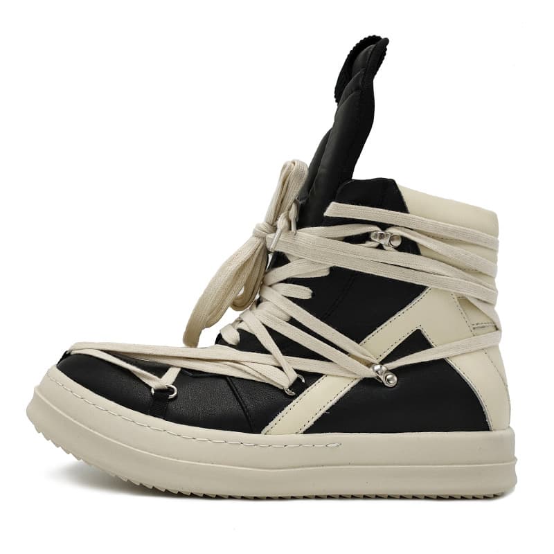 Shoes Men's High Top Sneakers Trendy Classic Genuine Leather Spring Autumn Heavy Duty Five Pointed Star Six Pointed Star Graphic Shoes