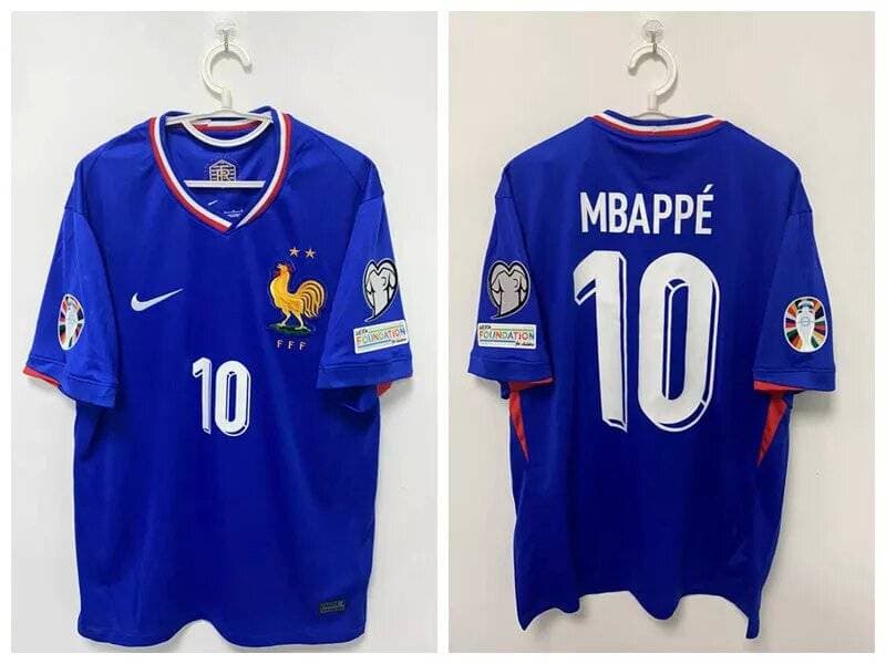 2024 Kylian Mbappe France National Team European Cup Home Premium Jersey