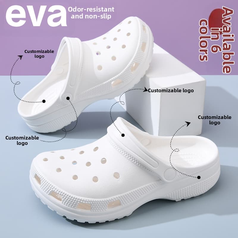Summer EVA Casual Clogs Unlabeled Celebrity Women's Non Slip Outdoor Slippers Height Increasing Odor Resistant Couple Sandals