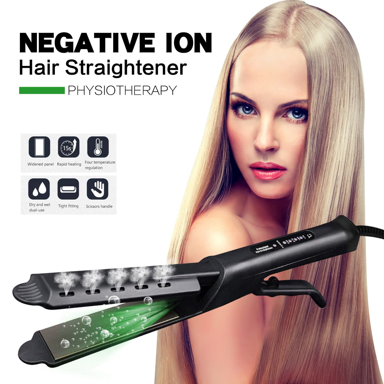 steam straight hair clip straightener corn clip spray hair care negative ion curling iron straight curling rod dual purpose