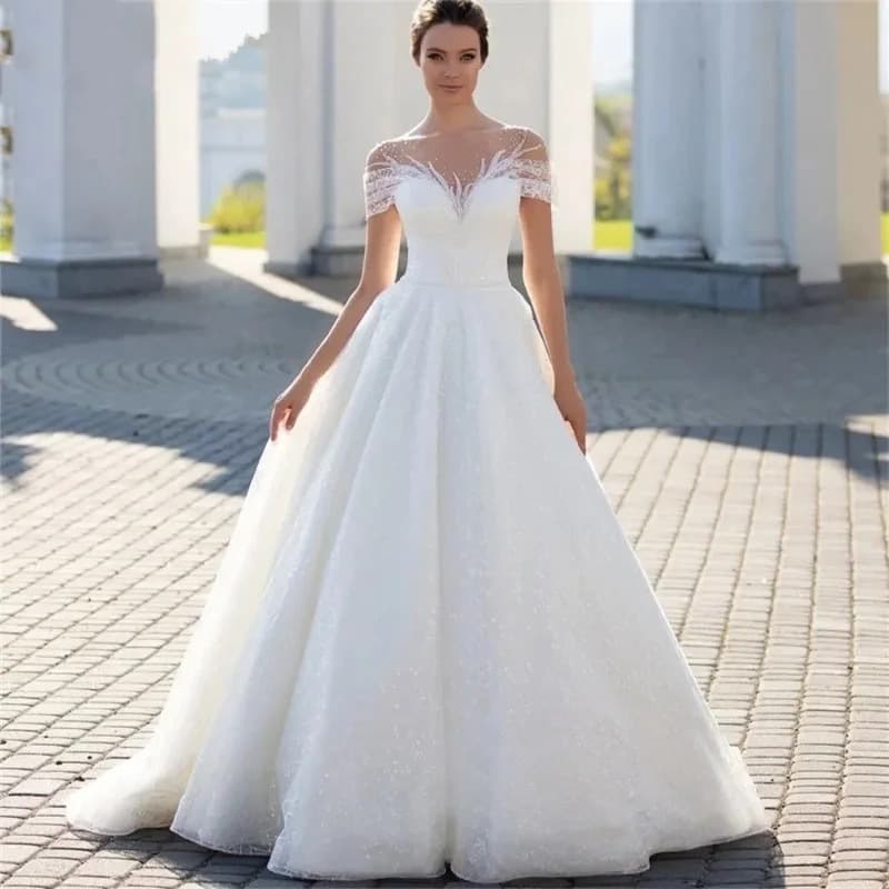 Women's Clothing One Shoulder Light Wedding Dress Bride Main Veil Lace Outing Veil Small Tail