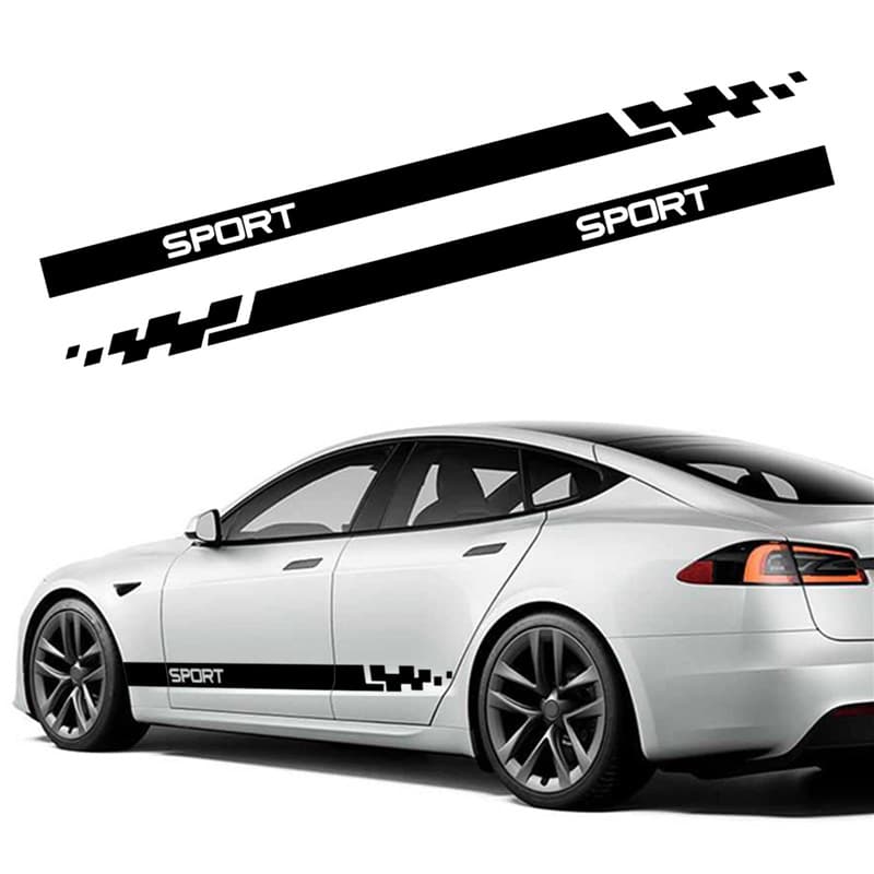 Skirt Racing Stripes Side Body Whole Car Decals Waistline Modification Stickers