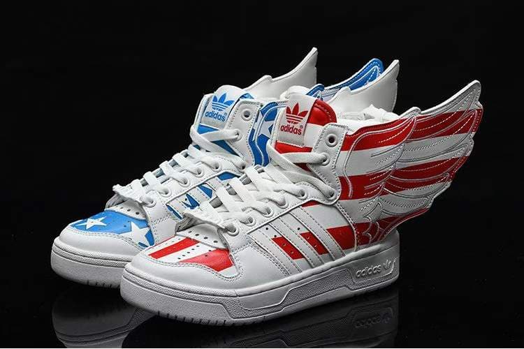 Baskets montantes pour homme, style streetwear, en cuir, à lacets, ornées d'ailes de mode