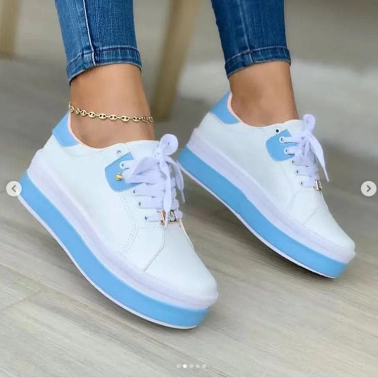 Large size summer new women's thick sole casual single shoes women's thick sole round head embroidery leather shoes