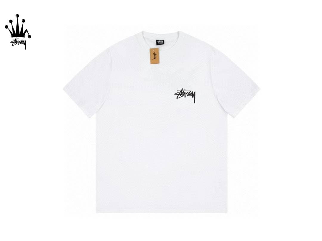 Stussy Minimalist Front Small Logo Printed Pure Cotton Short Sleeved T-shirt