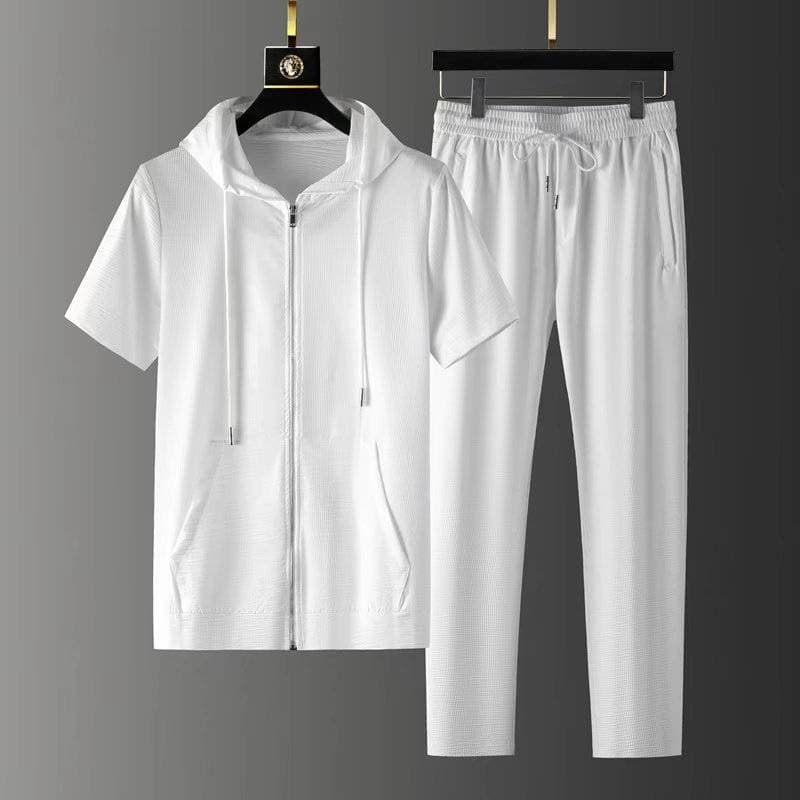 Men's Clothing New Casual Sports Men's Suits Spring And Summer Fashion Hooded Short Sleeved Shorts