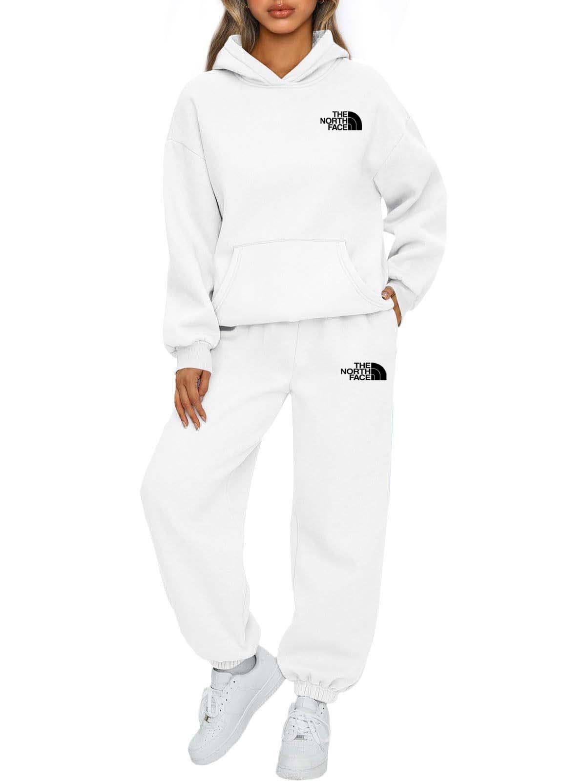 Ensemble deux pièces THE NORTH FACE pour femme : sweat-shirt à capuche ample, pantalon de jogging à manches longues, tenue de sport quotidienne