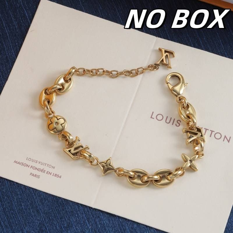 Bracelet à maillons pour homme, design tendance, simple, motif fleur et lettre, personnalisable et polyvalent