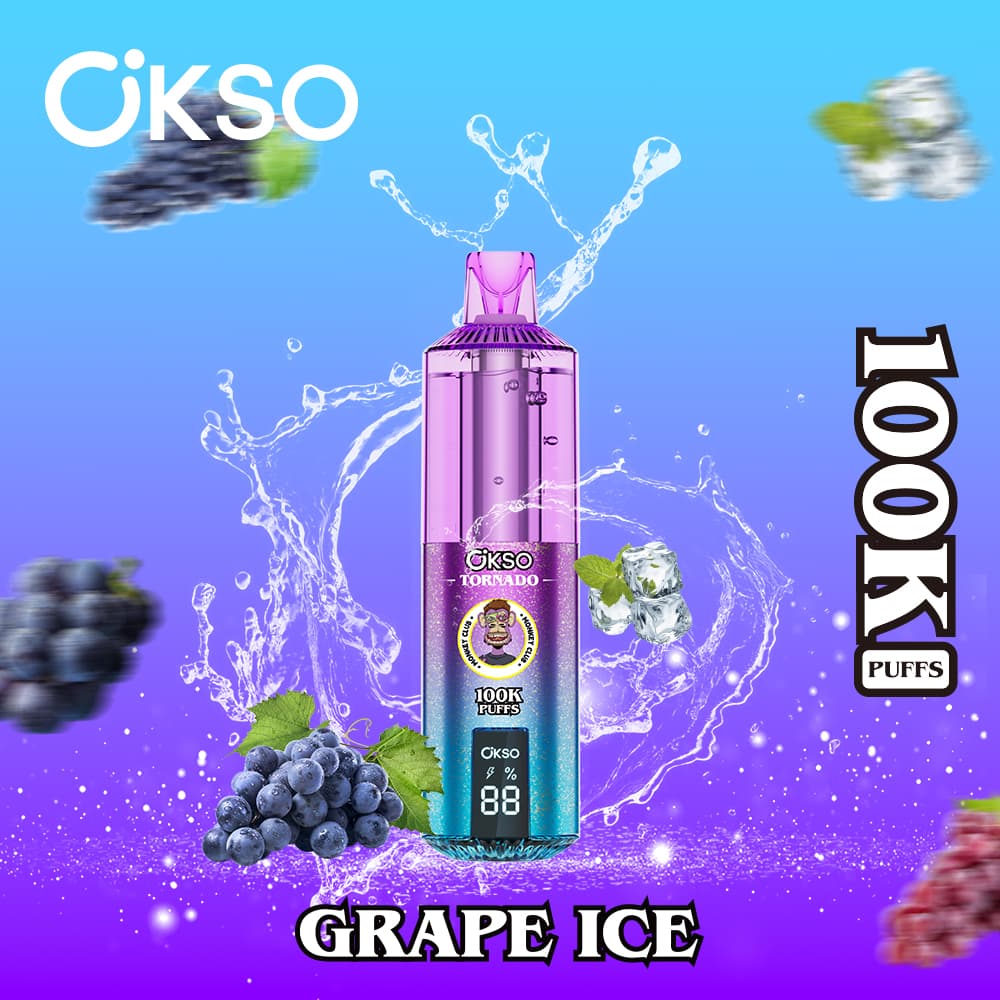 Cigarette électronique jetable OKSO Tornado Monkey Edition : excellent rapport qualité-prix, 100 000 bouffées, batterie 800 mAh, 12 saveurs fru