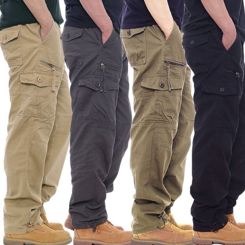 Men's Clothing Pure cotton wear resistant multi pocket overalls straight trousers work pants labor protection pants loose plus size casual pants
