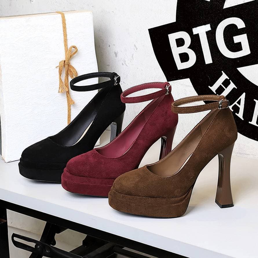 Women's Platform Pumps – 9cm Chunky Heel Court Shoes (3 Colors)​