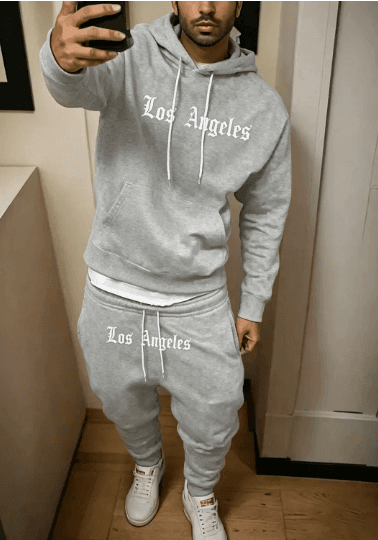Sweat-shirt à capuche imprimé chaud pour homme, idéal pour l'automne et l'hiver. Style décontracté et tendance, avec inscription.