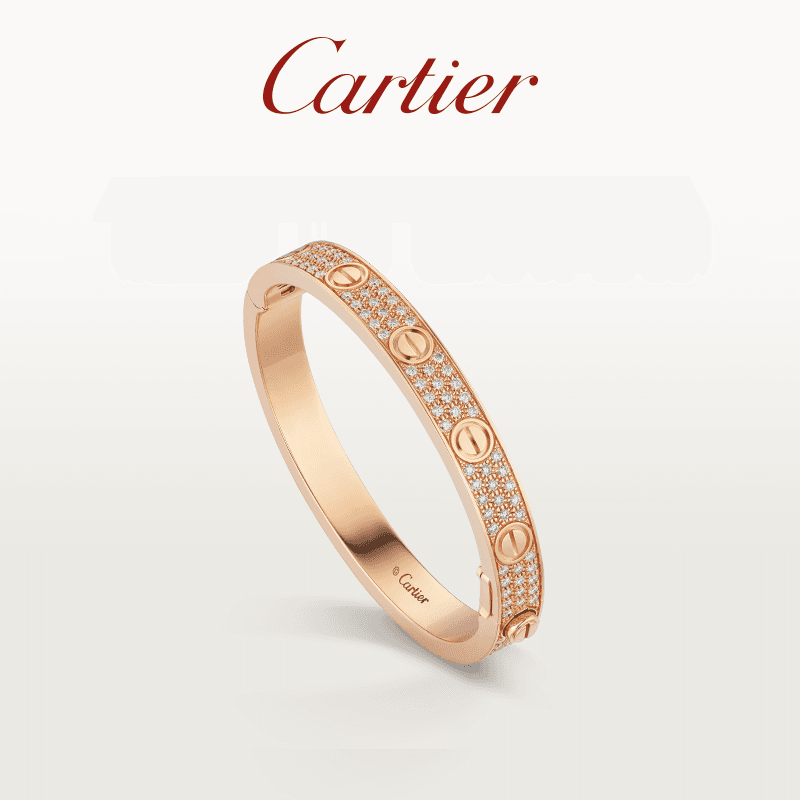 Bracelet Love pavé de diamants, or rose, or jaune, bracelet classique tendance pour homme et femme