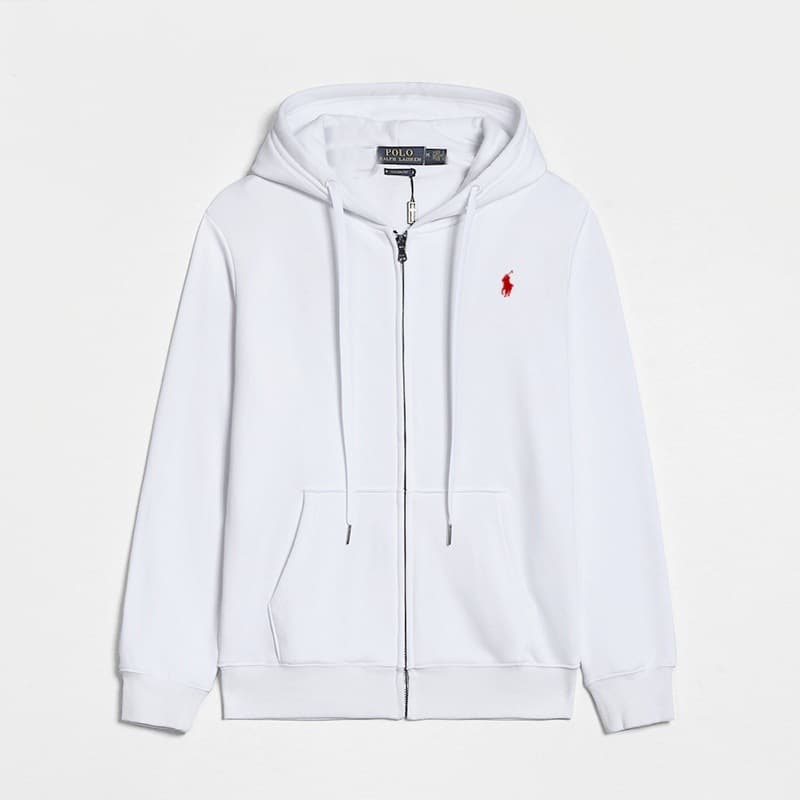 Sweat à capuche décontracté à fermeture éclair et logo poney brodé pour homme de la marque tendance Polo Paul de Laf RL