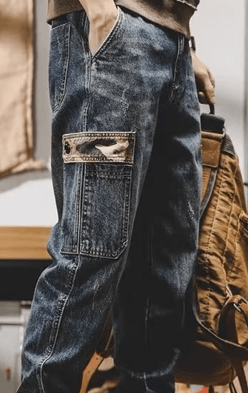 Men's Clothing heavyweight overalls men's loose straight large size new retro distressed jeans men autumn