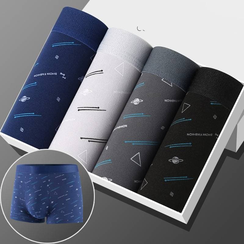 Men's Boxer Briefs 4-Pack - Moisture-Wicking Breathable Underwear With Comfort Fit & Stylish Designs For Daily Wear & Sports