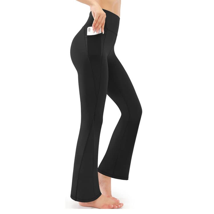 Women’s Clothing flared pants with high waist and buttocks, nude yoga pants,