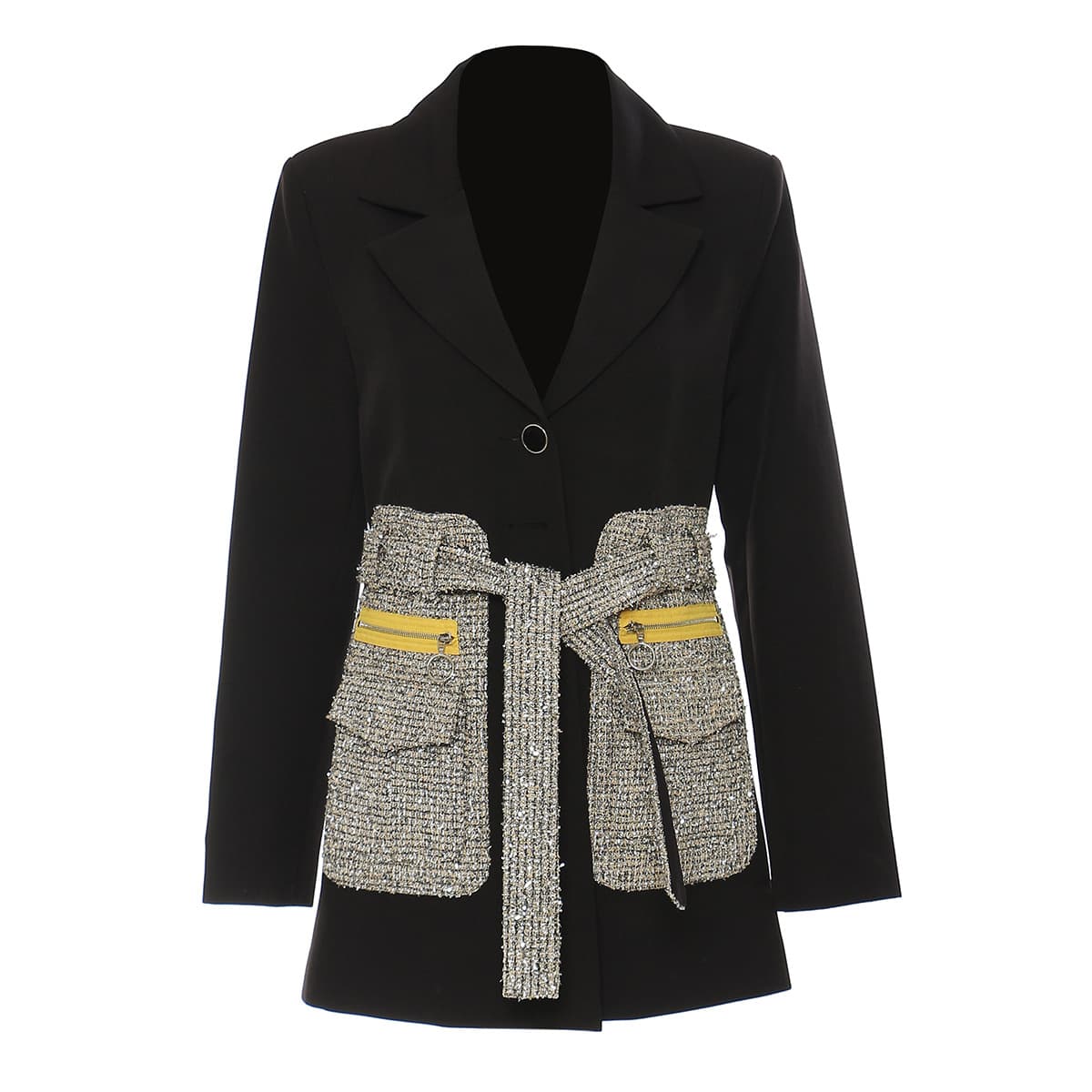 Women's Clothing Fashion Special Material Eye catching Mid Length Suit Jacket