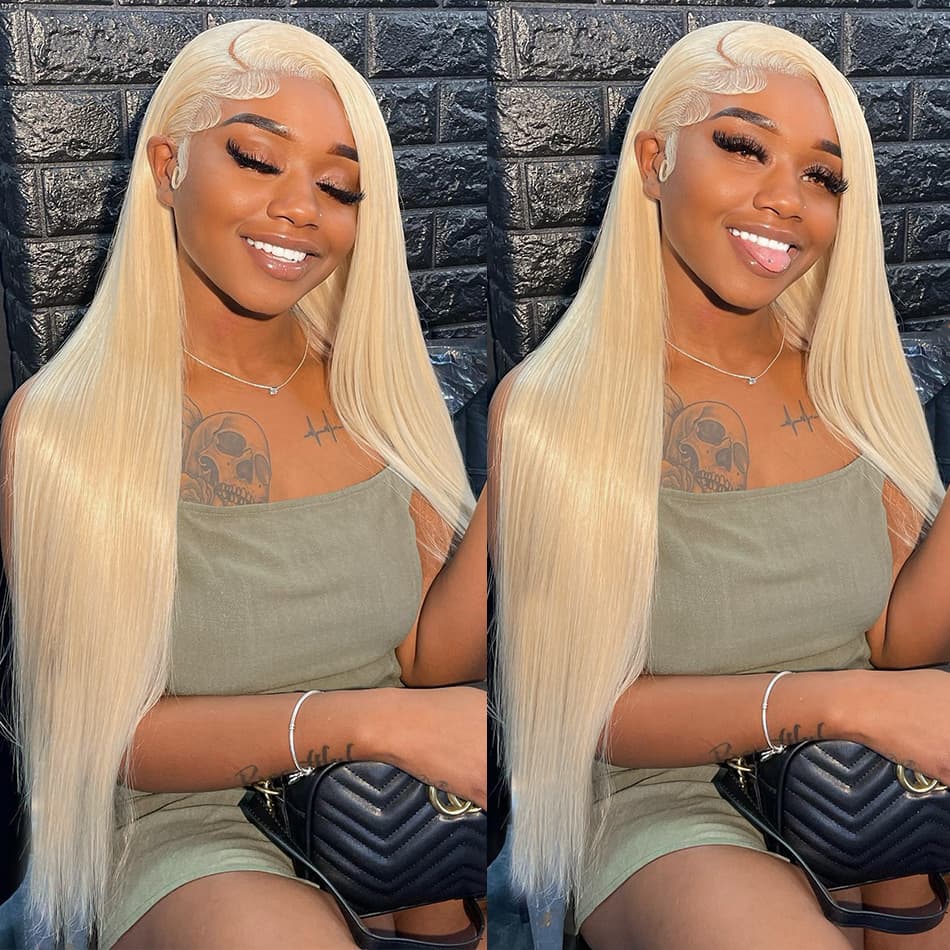 Honey Blonde 613 HD Transparent 180% 13X6 Straight Front Human Hair 30 Inches 13X4 Lace Frontal Wigs For Black Women